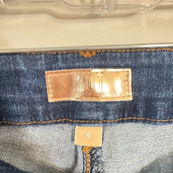 ☀️ KUT FROM THE KLOTH Natalie High Rise Trouser Flare Jeans Denim 4 Dark Wash - Picture 2 of 10